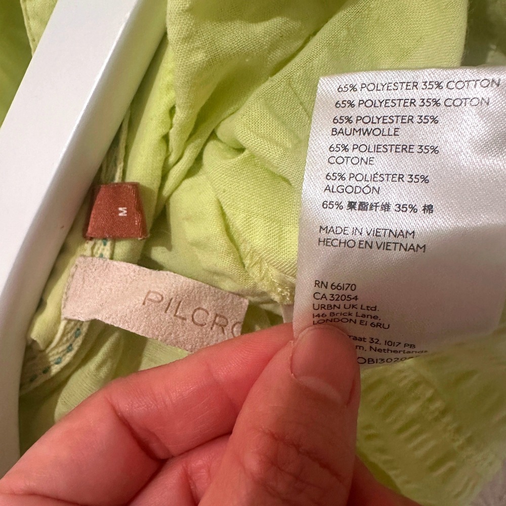 Anthropologie Pilcro Textured Seersucker Tunic Buttondown Oversized Boho M - Picture 8 of 8